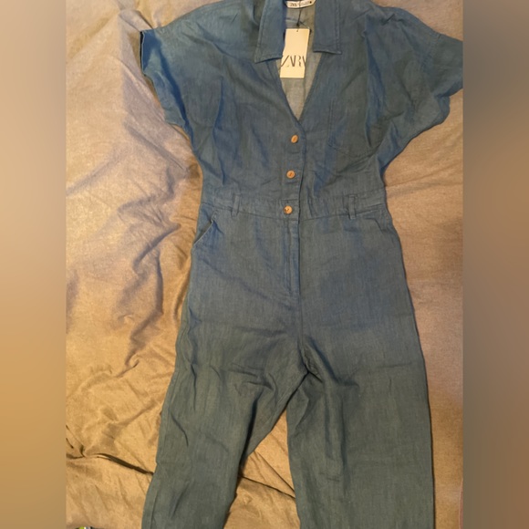 Zara Denim Jumpsuit - Picture 6 of 7